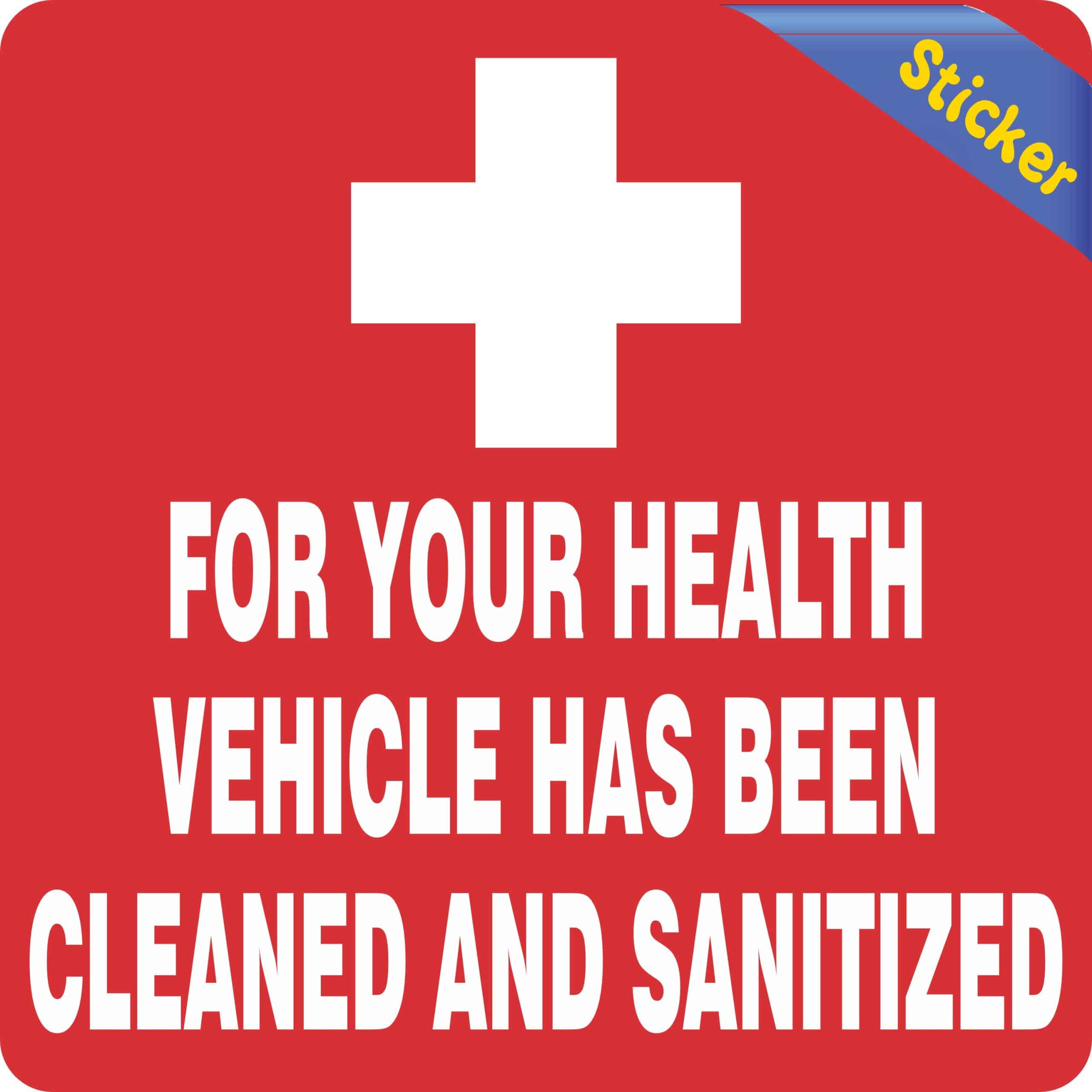 StickerTalk Vehicle Has Been Cleaned and Sanitized Vinyl Sticker, 5 inches x 5 inches - Image 2