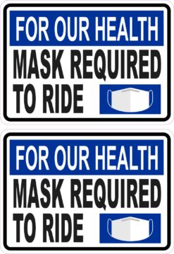 Our Health Mask Required to Ride Vinyl Stickers