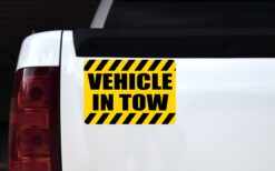 Vehicle in Tow Vinyl Sticker