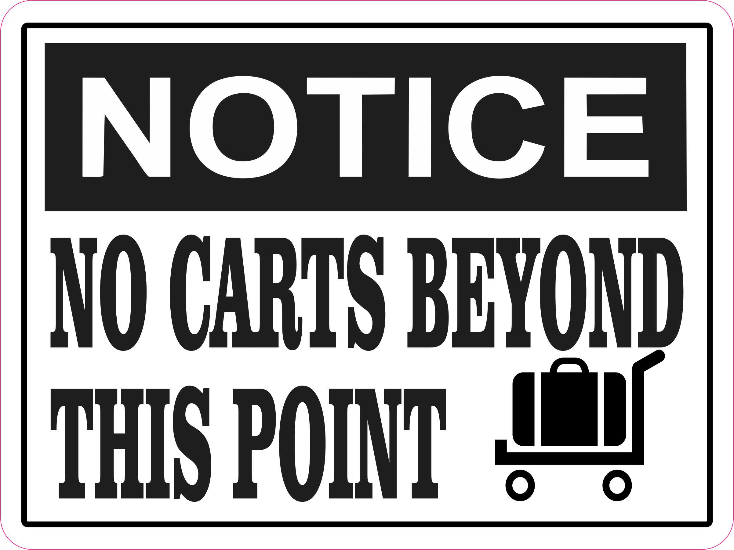 Luggage No Carts Beyond This Point Magnet