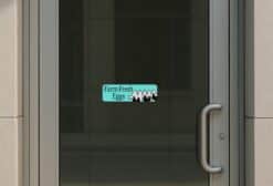 StickerTalk Teal Farm Fresh Eggs Vinyl Sticker, 10 inches x 3 inches