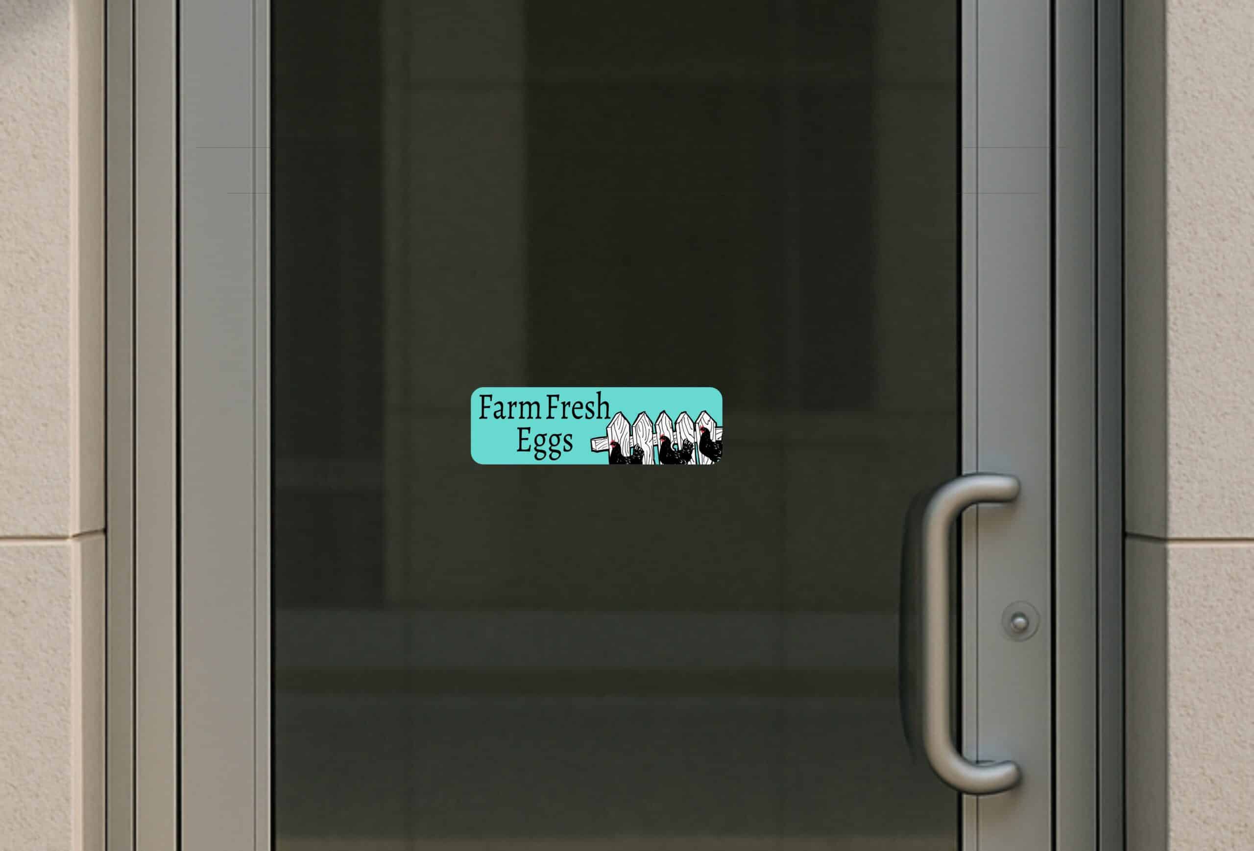 StickerTalk Teal Farm Fresh Eggs Vinyl Sticker, 10 inches x 3 inches