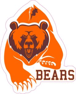 Orange Bears Mascot Vinyl Sticker