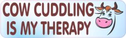 Cow Cuddling Is My Therapy Vinyl Sticker
