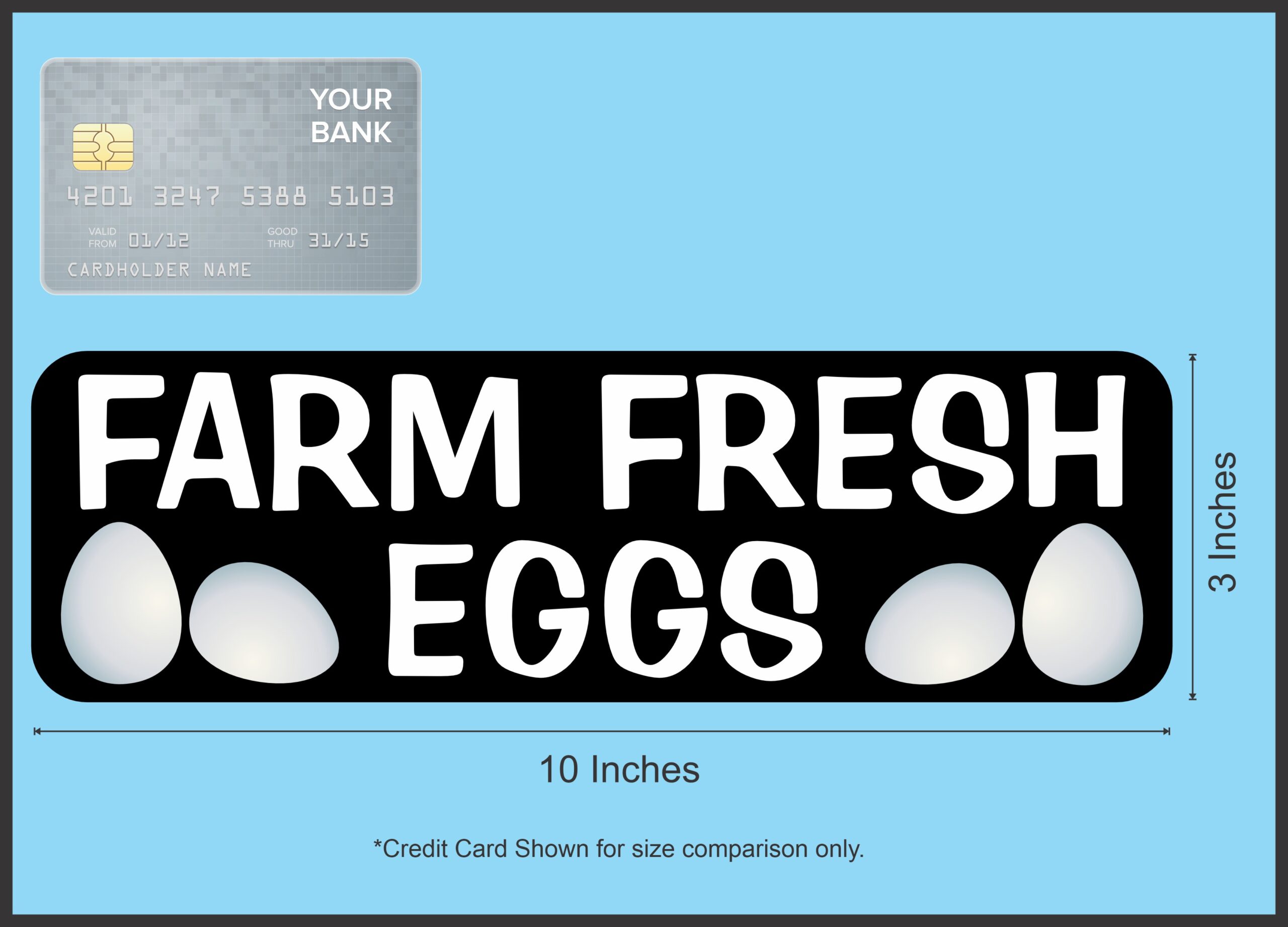 StickerTalk Farm Fresh Eggs Magnet, 10 inches x 3 inches