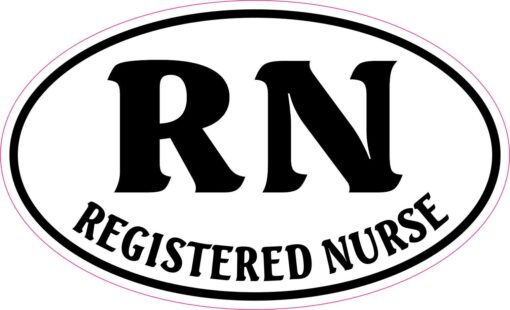 Oval Registered Nurse Vinyl Sticker