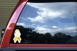 Script Font Gold Ribbon for My Nephew Vinyl Sticker