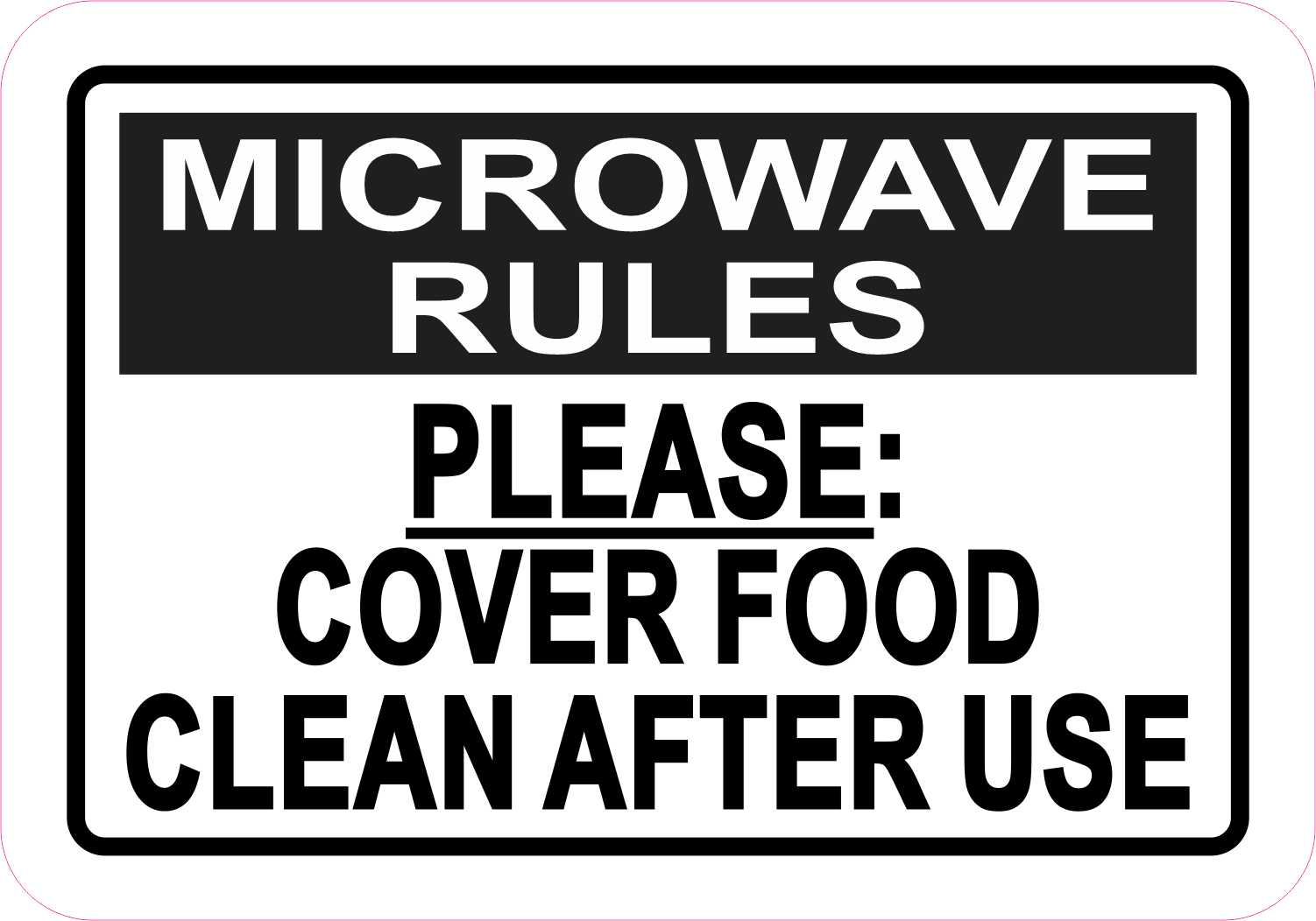 5in x 3.5in Microwave Rules Magnet Magnetic Business Sign | eBay