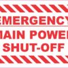 Emergency Main Power Shut-Off Vinyl Sticker