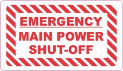 Emergency Main Power Shut-Off Vinyl Sticker
