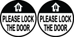 StickerTalk Please Lock the Door Vinyl Stickers, 1 sheet of 2