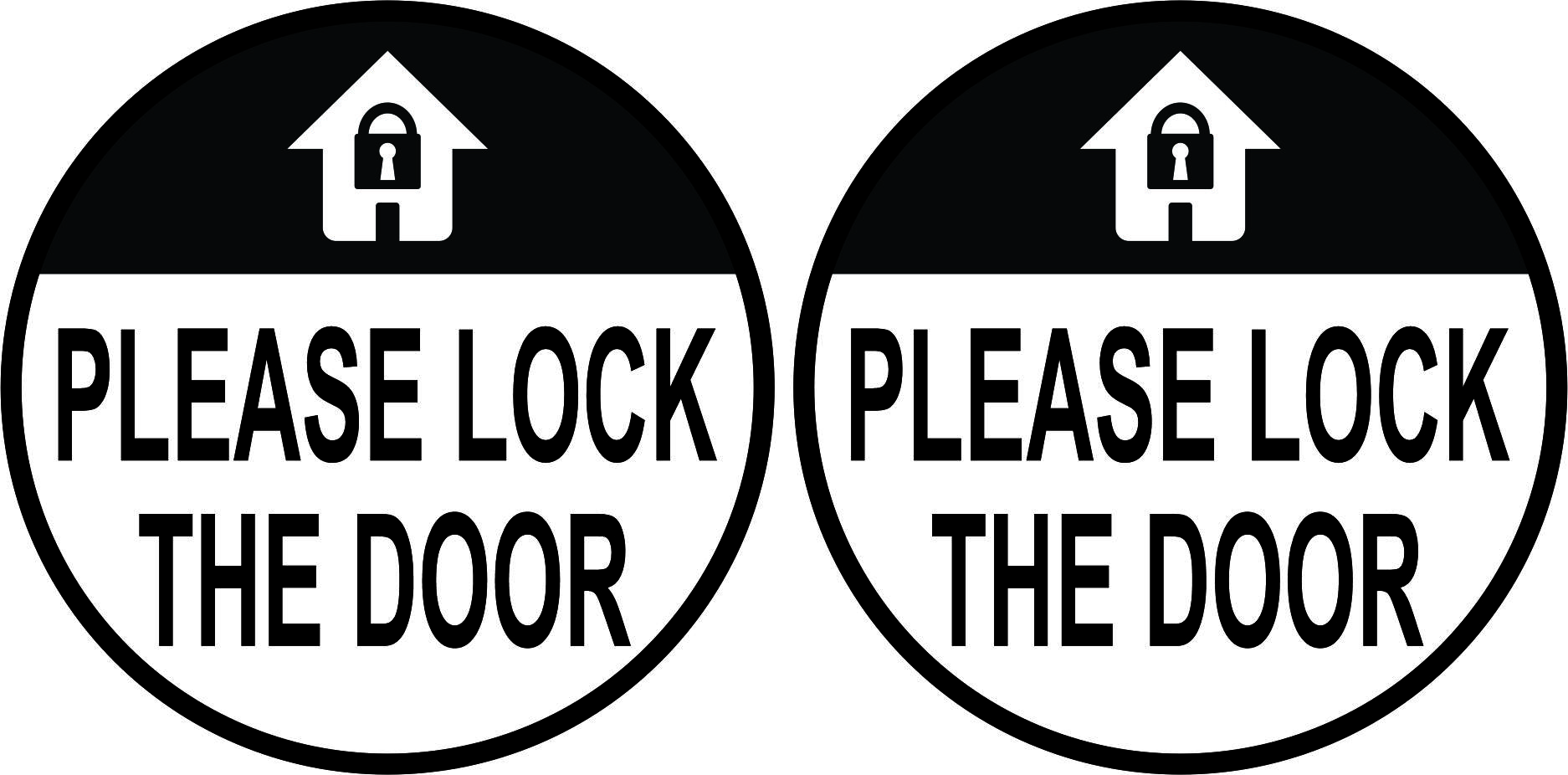 StickerTalk Please Lock the Door Vinyl Stickers, 1 sheet of 2 stickers