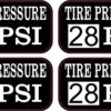 Tire Pressure 28 PSI Vinyl Stickers