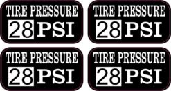 Tire Pressure 28 PSI Vinyl Stickers