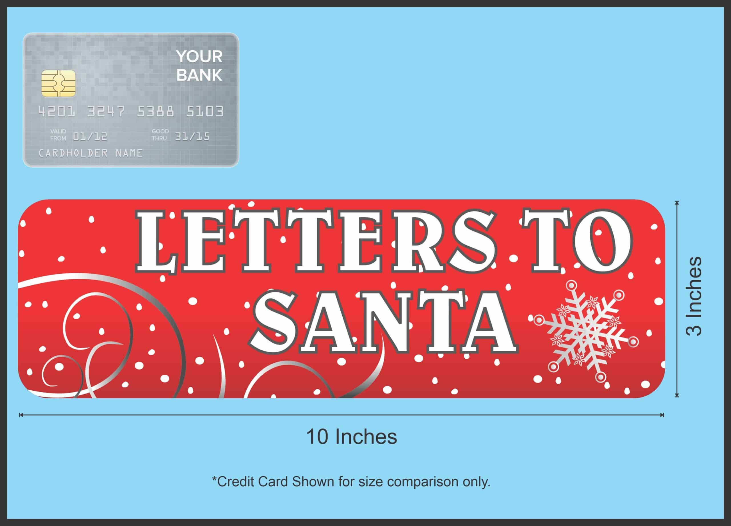 StickerTalk Letters to Santa Vinyl Sticker, 10 inches x 3 inches