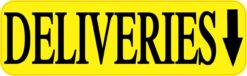 Yellow Down Arrow Deliveries Vinyl Sticker
