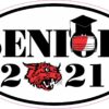 Red Wildcat Face Mask Senior 2021 Vinyl Sticker