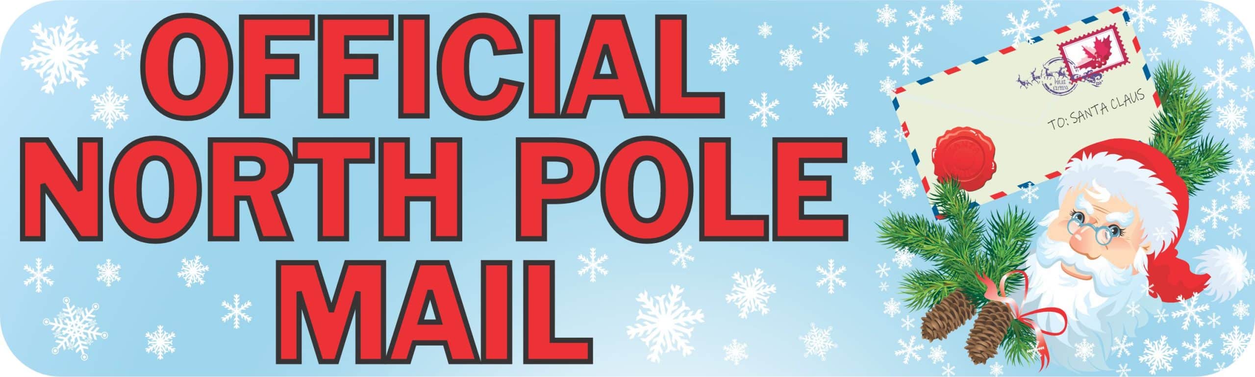 StickerTalk Official North Pole Mail Vinyl Sticker, 10 inches x