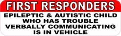 Epileptic and Autistic Child in Vehicle Vinyl Sticker