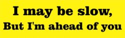I May Be Slow But Im Ahead of You Vinyl Sticker
