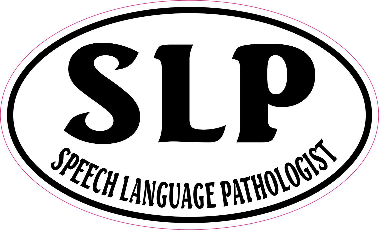 Stickertalk Oval Speech Language Pathologist Vinyl Sticker 5 Inches By 3 Inches
