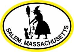 StickerTalk Oval Salem Massachusetts Vinyl Sticker, 5 inches x 3.5 inches