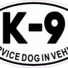 Oval K-9 Service Dog Inside Vinyl Sticker