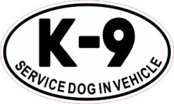 Oval K-9 Service Dog Inside Vinyl Sticker