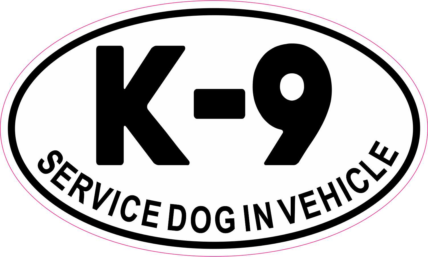 Oval K-9 Service Dog Inside Vinyl Sticker