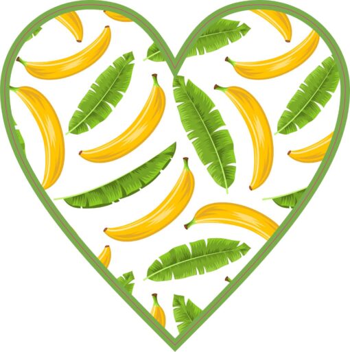 Banana Heart Vinyl Sticker