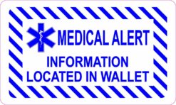 Medical Alert Information in Wallet Magnet