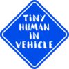 Blue Tiny Human in Vehicle Vinyl Sticker