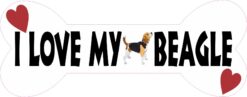 Dog Bone I Love My Beagle Vinyl Sticker