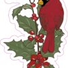 Holly Branch Cardinal Vinyl Sticker