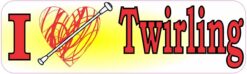 I Love Twirling Vinyl Sticker
