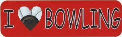I Love Bowling Vinyl Sticker