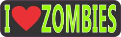 I Love Zombies Vinyl Sticker