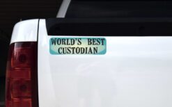 Worlds Best Custodian Vinyl Sticker