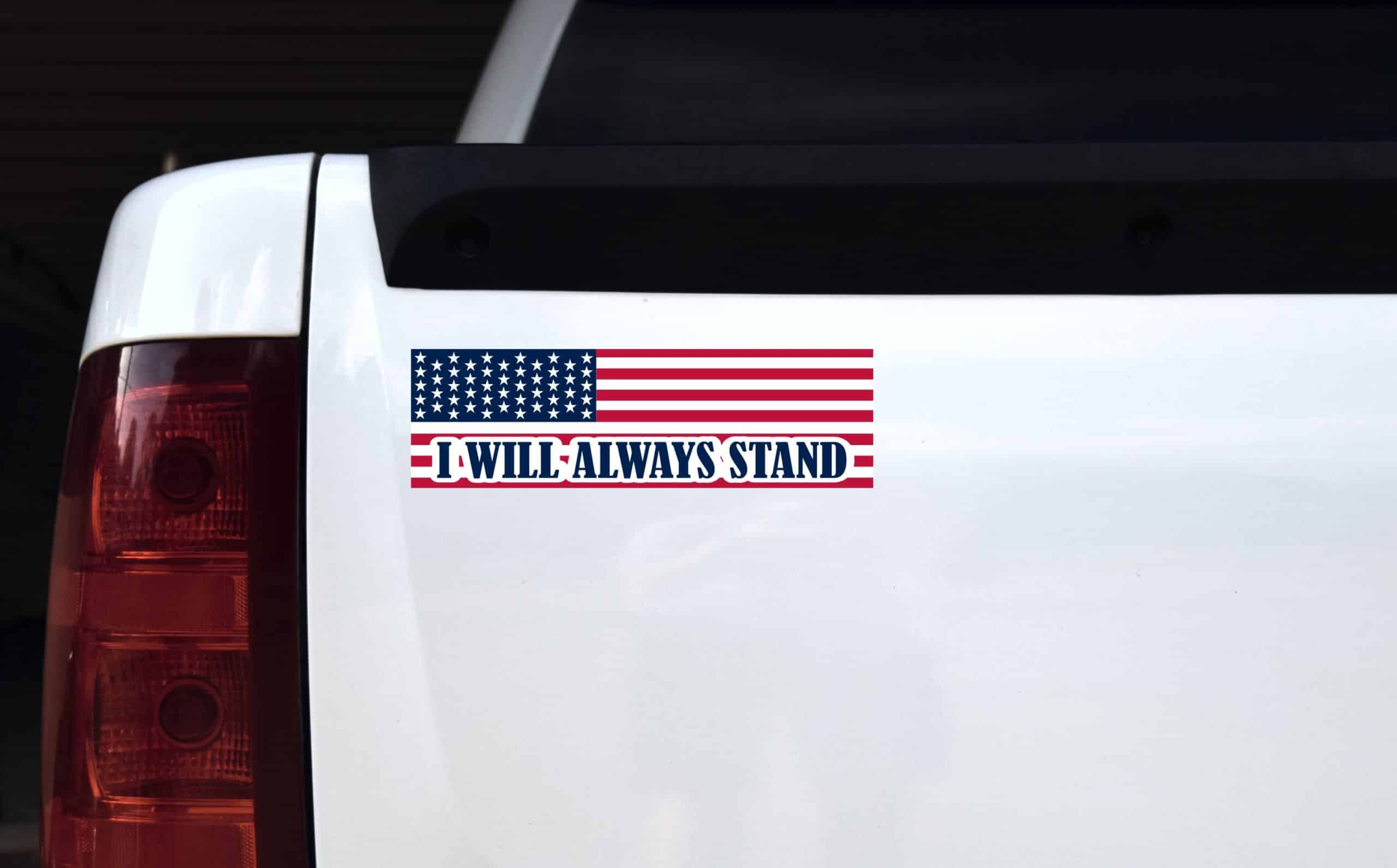 StickerTalk USA Flag I Will Always Stand Vinyl Sticker, 10 inches x 3 inches - Image 4