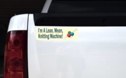 Lean Mean Knitting Machine Vinyl Sticker
