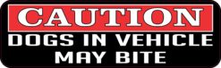 Dogs in Vehicle May Bite Vinyl Sticker