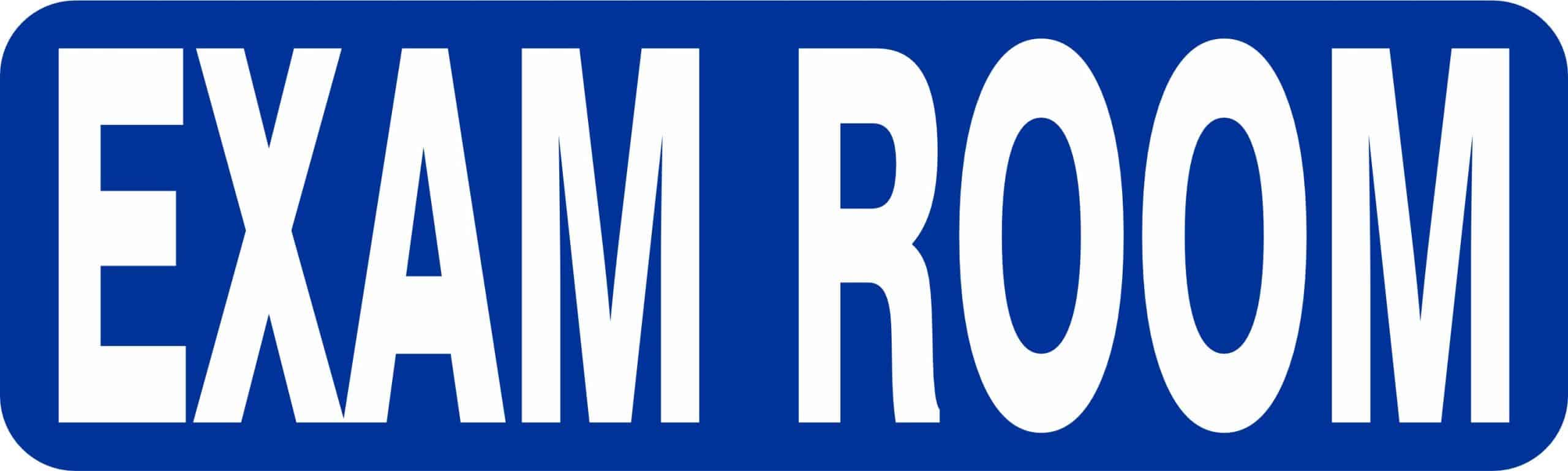 StickerTalk Blue Exam Room Vinyl Sticker, 10 inches x 3 inches