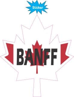 Alternative view of StickerTalk Maple Leaf Banff Vinyl Sticker, 4.5 inches x 5 inche
