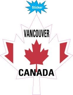 Alternative view of StickerTalk Maple Leaf Vancouver Canada Vinyl Sticker, 4.5 inches x 5 inches