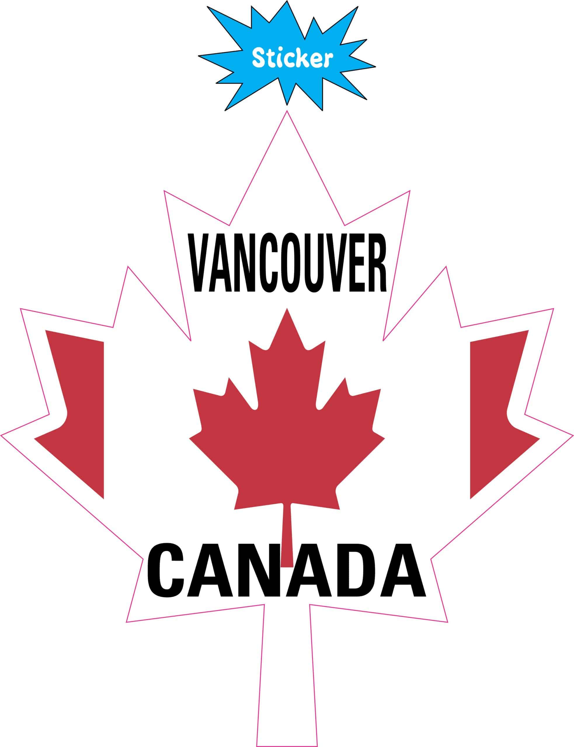 StickerTalk Maple Leaf Vancouver Canada Vinyl Sticker, 4.5 inches x 5 inches - Image 2