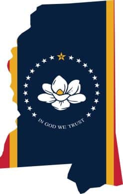 StickerTalk Die Cut Mississippi Flag Vinyl Sticker, 4 inches x 2.5 inches