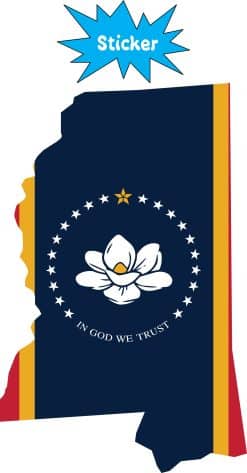Alternative view of StickerTalk Die Cut Mississippi Flag Vinyl Sticker, 4 inches x 2.5 inches