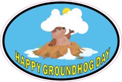 Happy Groundhog Day Vinyl Sticker