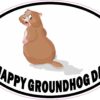 Shadow Happy Groundhog Day Vinyl Sticker