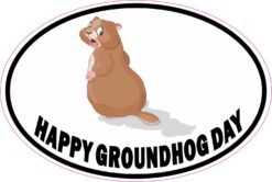 Shadow Happy Groundhog Day Vinyl Sticker